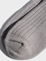 Paper X Superwash Wool Rib Crew Socks - Grey