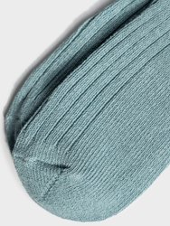 Paper X Superwash Wool Rib Crew Socks - Light Blue