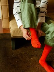 Paper X Superwash Wool Rib Crew Socks - Orange