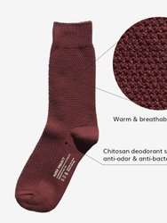 Pique Crew Socks - Burgundy