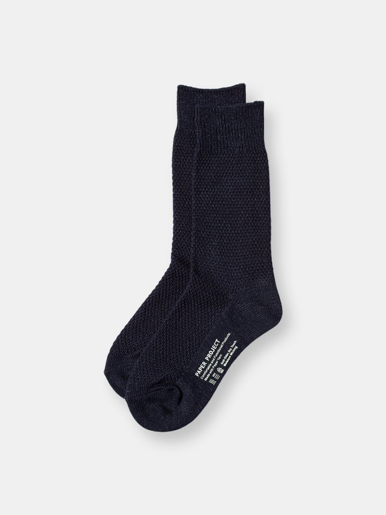 Pique Crew Socks - Navy - Navy