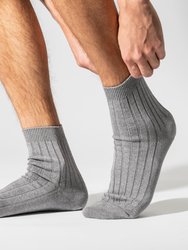 Rib Anklet Socks - Grey - Grey