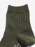 Rib Anklet Socks - Olive