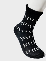 Ruffle Shower Short Socks - Black - Black