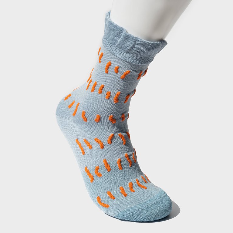 Ruffle Shower Short Socks - Sky Blue - Sky Blue