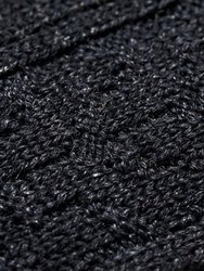 Wool Cable Crew Sock - Charcoal