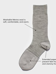 Wool Rib Crew Sock - Navy