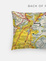 Boston, Massachusetts City Skyline With Vintage Boston Map