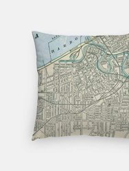 Cleveland, Ohio City Skyline With Vintage Cleveland Map