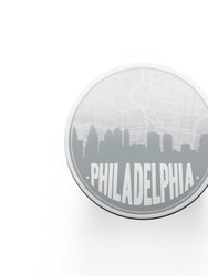 Philadelphia Pennsylvania Map Coaster Set | Sandstone Coaster Set In Various Colors - Grey