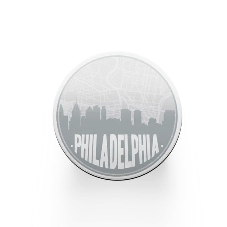 Philadelphia Pennsylvania Map Coaster Set | Sandstone Coaster Set In Various Colors - Grey