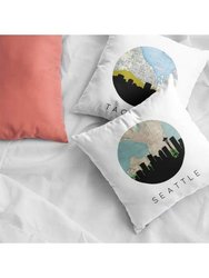 Seattle, Washington City Skyline With Vintage Seattle Map