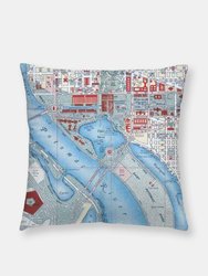 Washington Dc City Skyline With Vintage Map