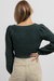 Cropped Button Cardigan In Deep Green