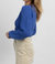 Cropped Button Cardigan In Royal Blue