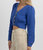 Cropped Button Cardigan In Royal Blue