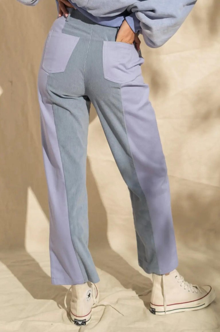 Danielle Split Panel Pants In Blue