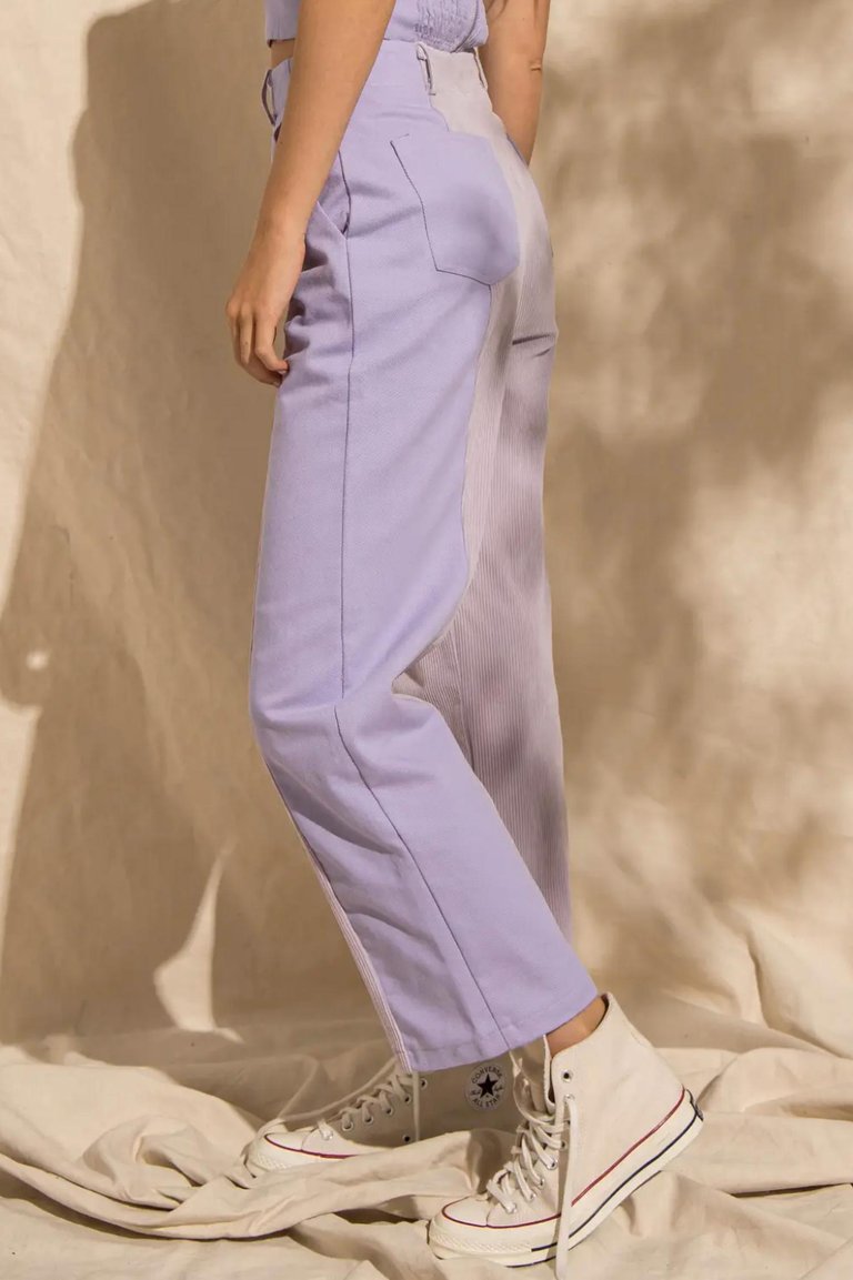 Danielle Split Panel Pants In Lavender