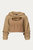 Fiona Opened-Front Cropped Hoodie Set In Taupe - Taupe