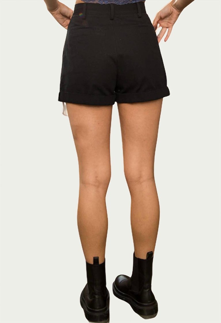 Jane Exposed-Pocket Cotton-Twill Shorts In Black