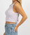 Knit Backless Self-Tie Crop In Lavender