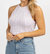 Knit Backless Self-Tie Crop In Lavender