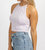 Knit Backless Self-Tie Crop In Lavender