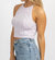 Knit Backless Self-Tie Crop In Lavender