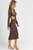 Long Sleeve Front Twist Midi Dress In Chocolate