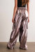 Mabel Wide-Leg Metallic Cargo Pants In Silver - Silver