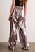 Mabel Wide-Leg Metallic Cargo Pants In Silver