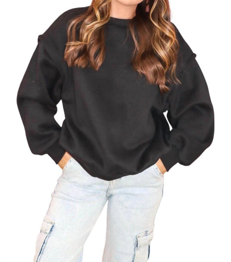 Oversized Sweatshirt In Black - Black