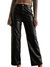 Sierra Faux Leather Cargo Pants In Black - Black