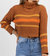 Stripe Turtleneck Sweater In Cinnamon