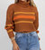 Stripe Turtleneck Sweater In Cinnamon - Cinnamon