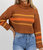 Stripe Turtleneck Sweater In Cinnamon