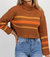 Stripe Turtleneck Sweater In Cinnamon