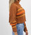 Stripe Turtleneck Sweater In Cinnamon