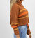 Stripe Turtleneck Sweater In Cinnamon