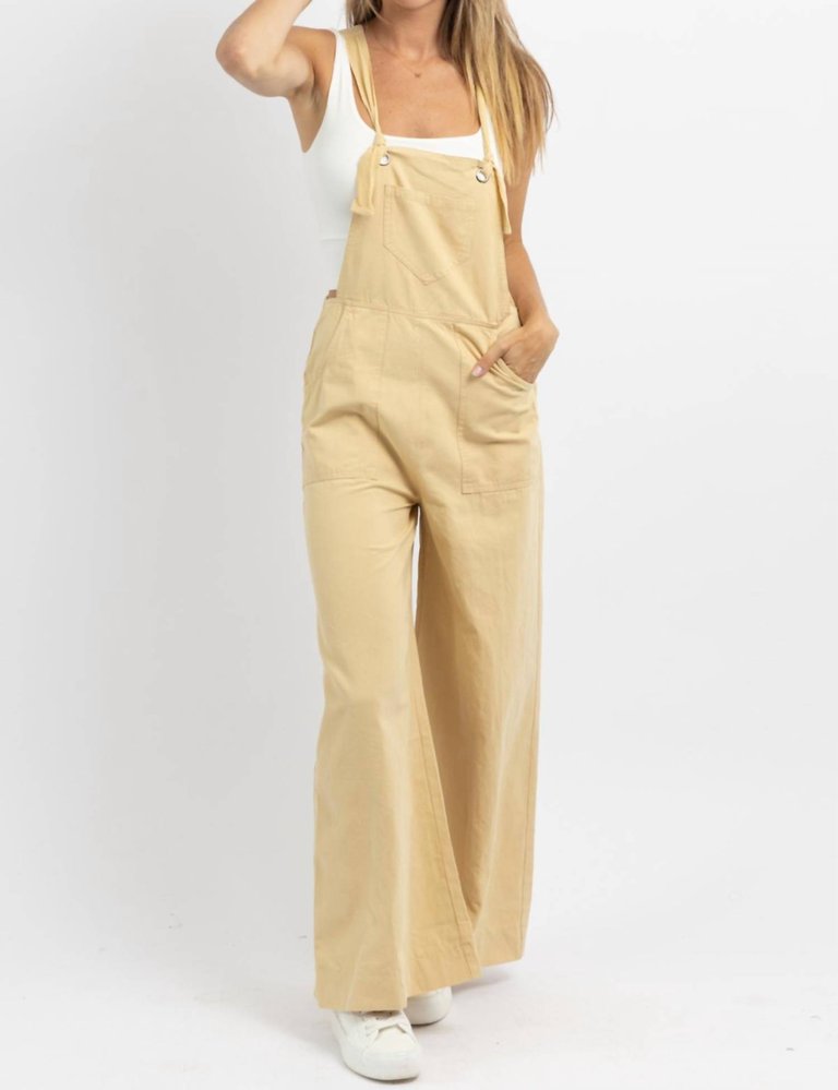 The Britton Flare Overall In Beige