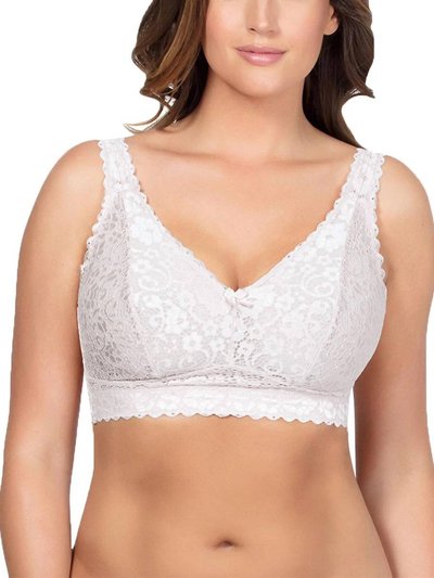 PARFAIT Adriana Banded Stretch Lace Wireless Bralette In Pearl White product