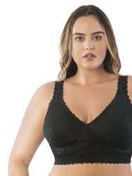 Adriana Wire-Free Lace Bralette - Black