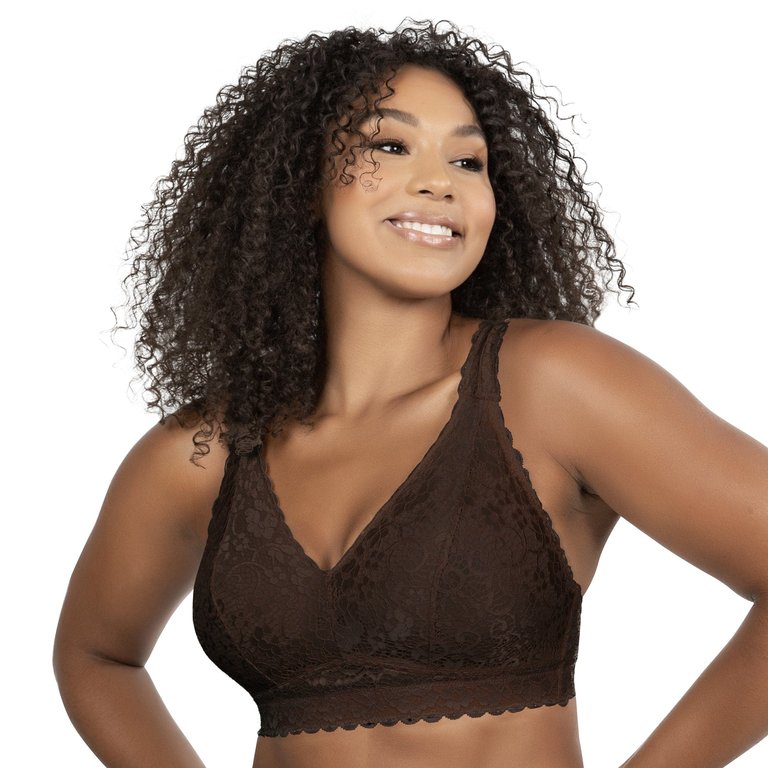 Adriana Wire-Free Lace Bralette- Deep Nude - Deep Nude