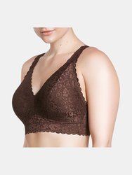 Adriana Wire-Free Lace Bralette- Deep Nude