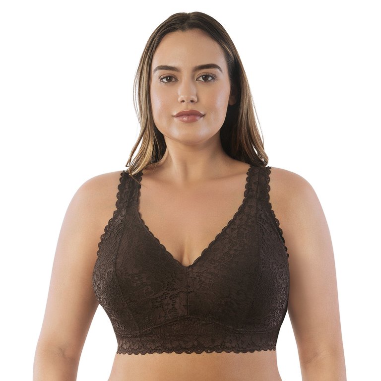 Adriana Wire-Free Lace Bralette- Deep Nude