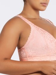 Adriana Wire-Free Lace Bralette - Peach Bud