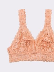 Adriana Wire-Free Lace Bralette - Peach Bud