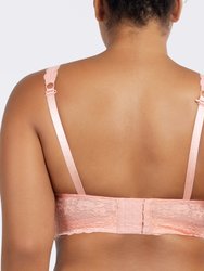 Adriana Wire-Free Lace Bralette - Peach Bud