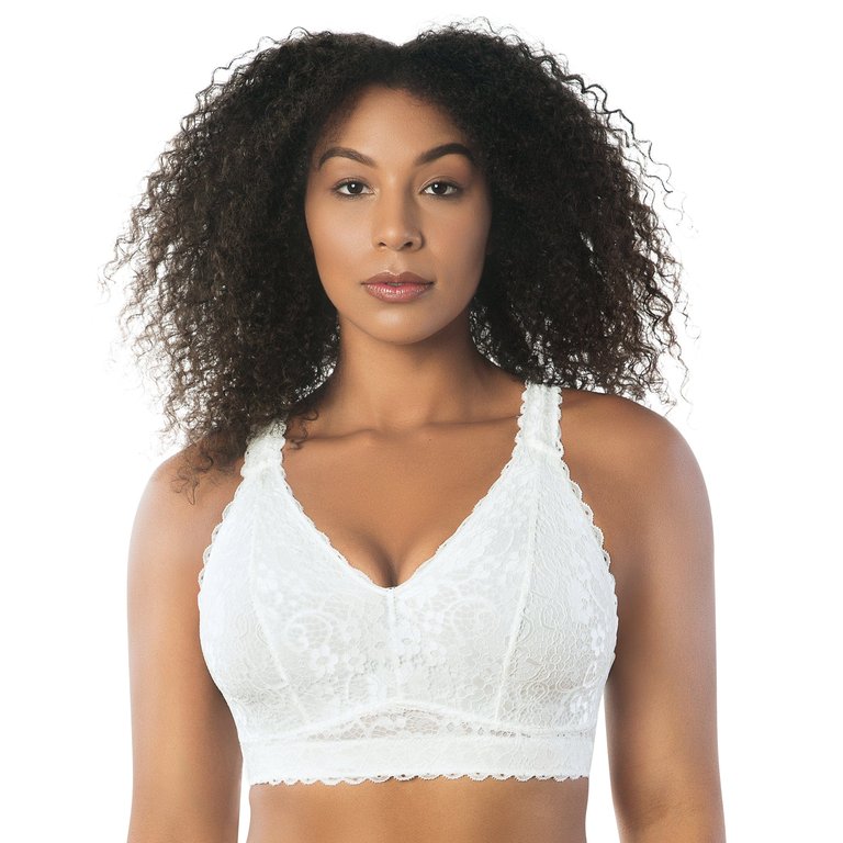 Adriana Wire-Free Lace Bralette - Pearl white - Pearl white