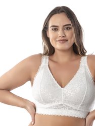 Adriana Wire-Free Lace Bralette - Pearl white